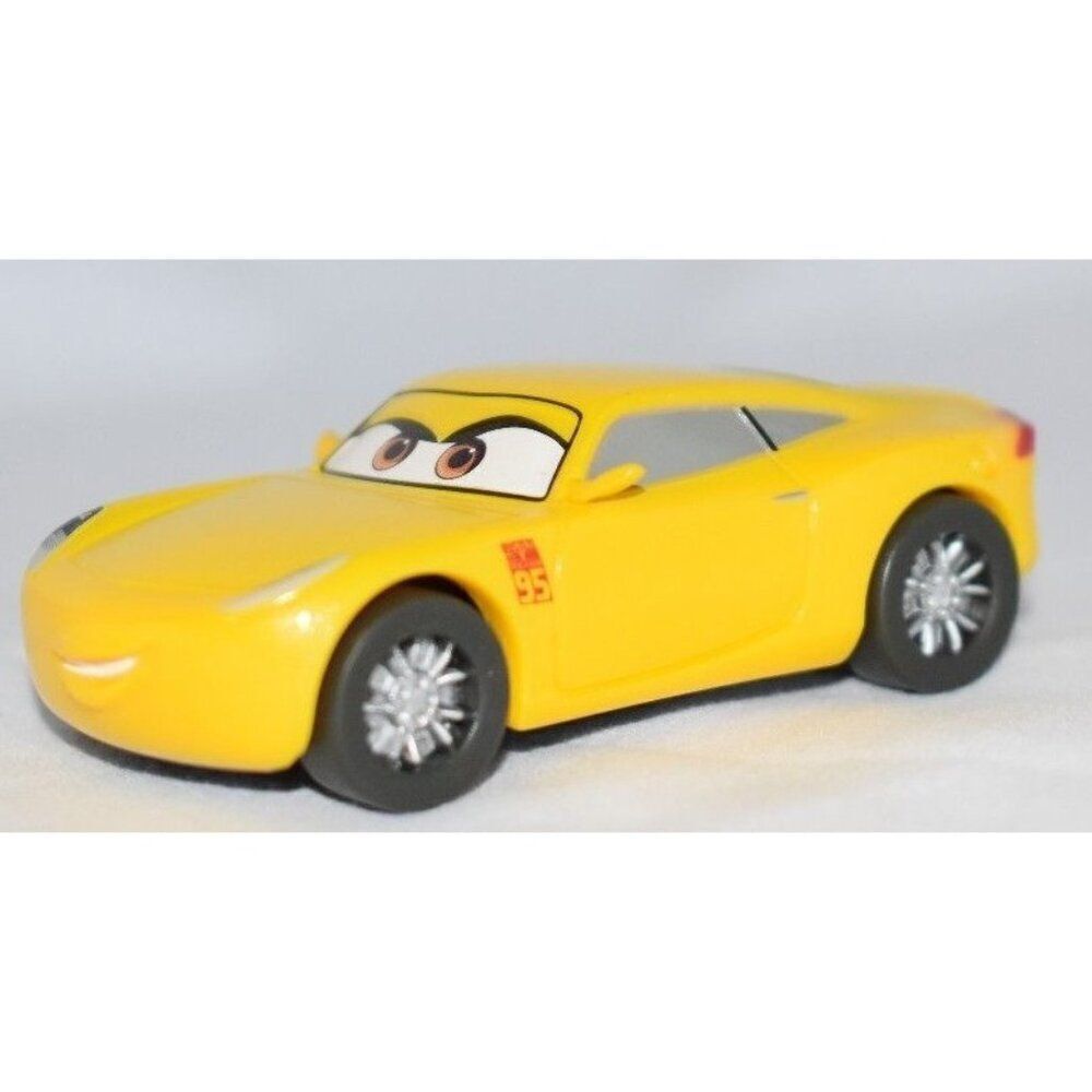 Disney Authentic CRUZ RAMIREZ FIGURINE Cake TOPPER PIXAR TOY Yellow Cars 3 NEW